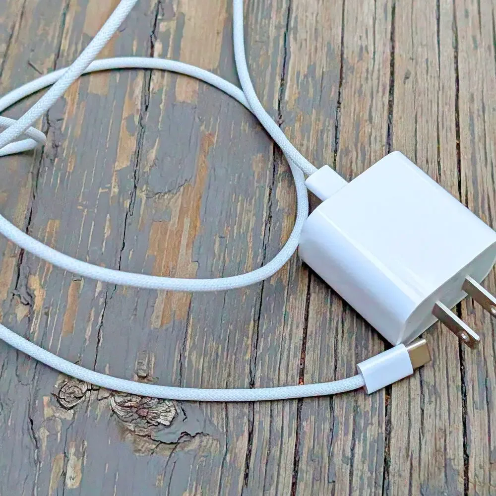 Authentic Apple 20W USB-C Power Adapter Block + Woven USB-C Cable Fast Charger